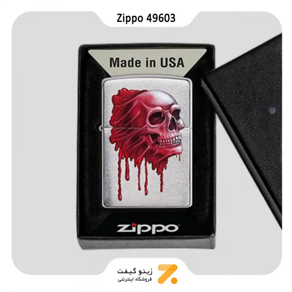 فندک زیپو مدل 49603 طرح جمجمه-Zippo Lighter 49603 200 SKULL DESIGN