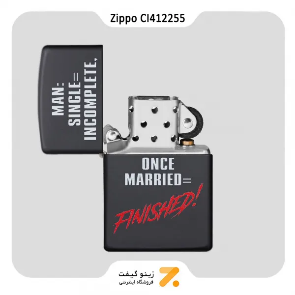 فندک زیپو مدل سی آی 412255 طرح تایپوگرافی-Zippo Lighter 218 CI412255 MAN SINGLE DESIGN