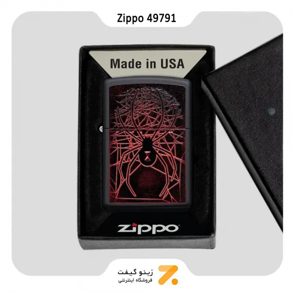 فندک زیپو مشکی مدل 49791 طرح عنکبوت-Zippo Lighter 49791 218 SPIDER DESIGN