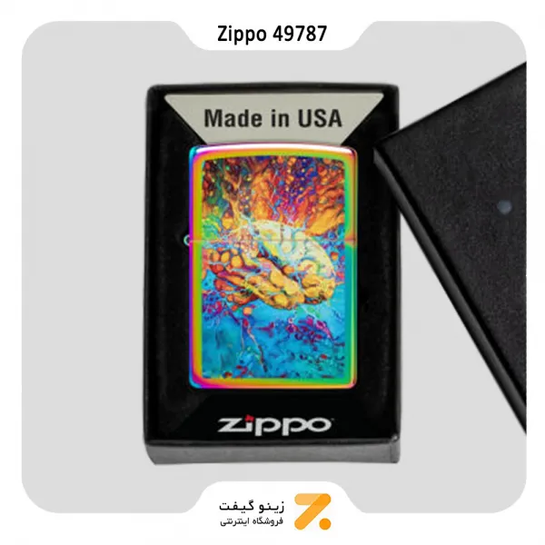 فندک زیپو هفت رنگ مدل 49787 طرح مغز-Zippo Lighter 49787 151 PSYCHEDELIC BRAIN DESIG
