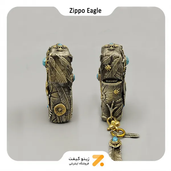 فندک زیپو کاستوم طرح عقاب و پر-​Zippo Lighter Eagle Design