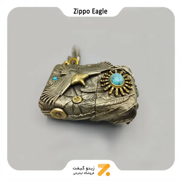 فندک زیپو کاستوم طرح عقاب و پر-​Zippo Lighter Eagle Design