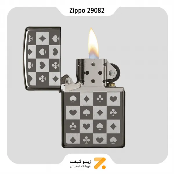 فندک بنزینی زیپو مدل 29082 رنگ دودی-​Zippo Lighter 29082 CARD SUITS